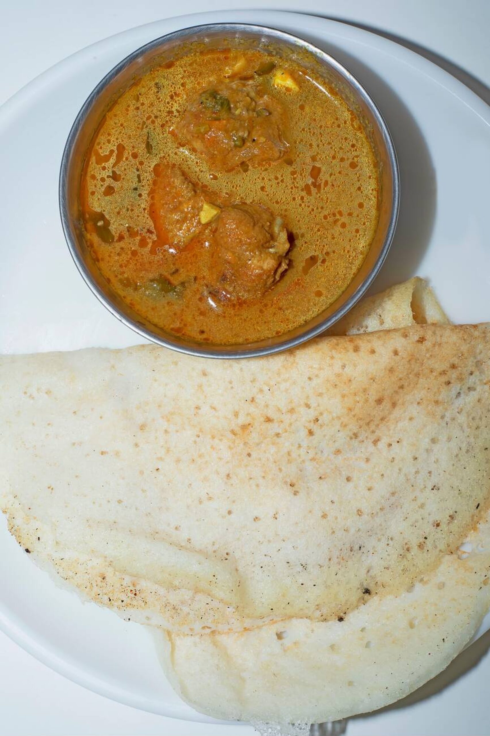 dosa with chicken curry